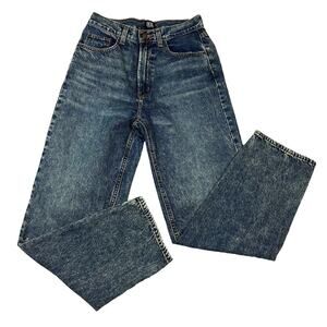 BDG High-Rise Baggy Jeans Womens 28 Blue Excellent Acid Wash Star‎ Distressed